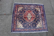 Tapis Oriental En Laine Fait Main Traditionnel Vintage Fin Petit Tapis 75x67cm