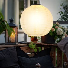 Lampe Solaire Lampion LED Suspension Luminaire de Jardin Sable D 30 CM