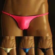 Hommes Moulant String Ficelle Sous Glace Silk-Elasticity T-Back Jock Strap