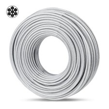 Câble d'acier 5mm, 30 mètres de câble en acier enduit de PVC, câble idéal pour s