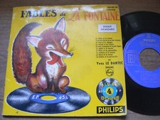 FABLES DE LA FONTAINE , Yves-Gérard Le Dantec 7" EP 1958 LIVRE-DISQUE PHILIPS