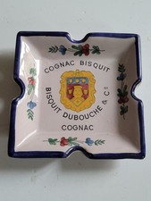 Cendrier carré publicitaire en céramique : " Cognac BISQUIT Dubouché & Cie "