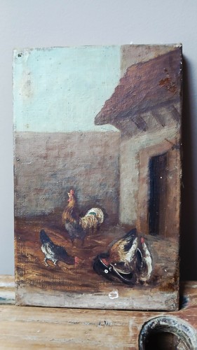 Huile sur toile - huile, scène