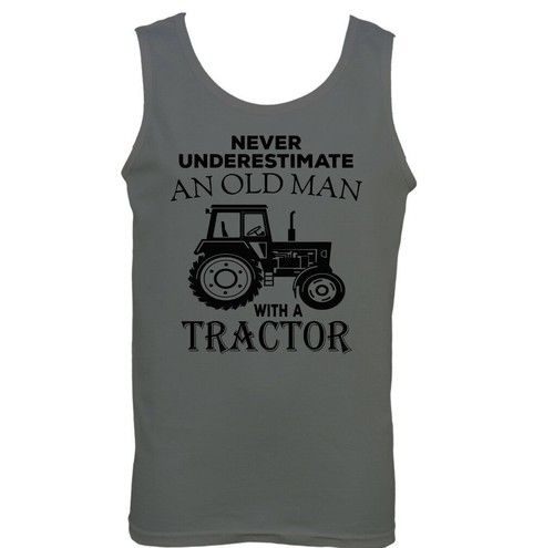 Vieux homme avec - homme, tracteur