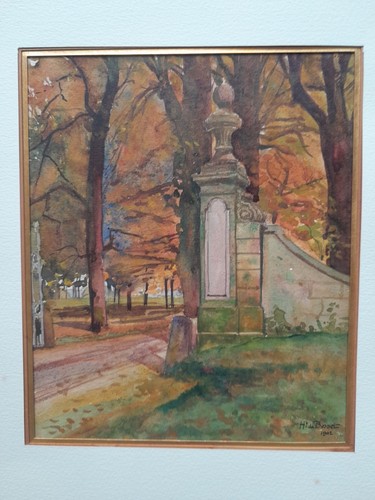 Peinture ancienne parc - , jardin