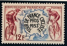 TIMBRE FRANCE 955** Tour de France  1953