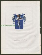 (Araldica - famiglie nobili) LOMBARDIA, Longoni di Milano. Anno 1841