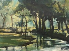 Antique painting landscape