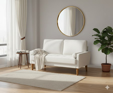 Canapé Velours 2 Places Blanc