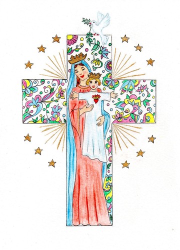 Croix marie enfant jesus - marie,