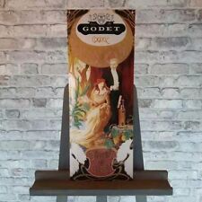 Plaque émaillée COGNAC GODET 25,6x9,8" (65x25cm) enseigne de magasin ancienne...