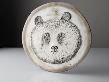 Assiette en céramique ours panda par Oiva Toikka pour Nuutajärvi, 1983