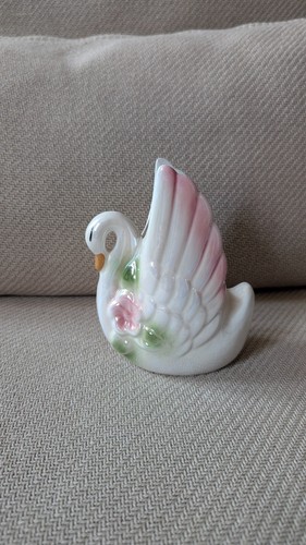 Antique ceramic swan figurine - ceramic,