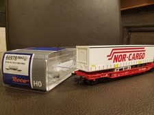 Roco HO wagon kangourou avec remorque "Nor-Cargo" DB ref 66978