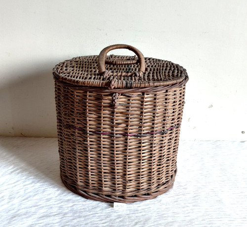 Panier bois ancien primitif - en,