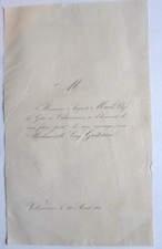 Mr Auguste MUEL  Melle Lucy GRETERIN 1861 Faire Part Mariage genealogie