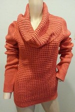 Angel of the North Anthropologie Orange Waffle Cowl Neck Wool Mohair Sweater S