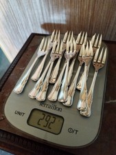 12 Fourchettes à Dessert Manches Violonnés Orfèvrerie Argental Métal Argenté