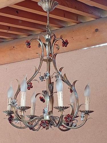 Lustre italie pampilles - pampilles, fleurs
