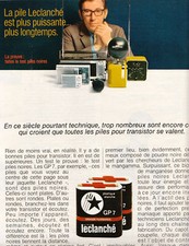 Publicité ancienne piles Leclanché 1970 issue de magazine