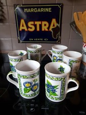 🍀🍀🍀 6 MUGS TASSES AM/63 FLEURIS DÉCOR FLEURS CAFÉ..THÉ..TISANE 🍀🍀🍀