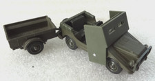 SOLIDO  JEEP MERCEDES MILITAIRE AUTO UNION AVEC BLINDAGE ET REMORQUE