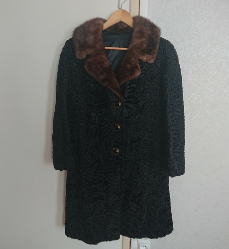 Manteau astrakan col en - astrakan, et