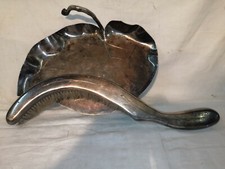 Balleyette pelle de table forme de feuille métal argentè (ramasse miettes)