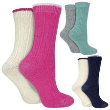 2 paires de chaussettes de lit en cachemire doux pour femme