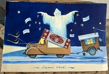 Chicorée Williot Mokta Gouache Originale Père Noël Projet Publicitaire
