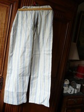 Flannel Vintage French Pajamas bottoms soft cotton blue striped