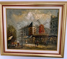 tableau huile Paris le Moulin