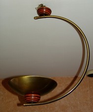 vintage suspension luminaire halogène –bois- laiton bruni très bon état