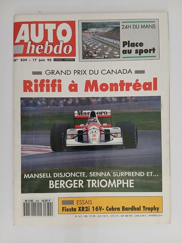 Auto hebdo 834 1992 - auto, gp