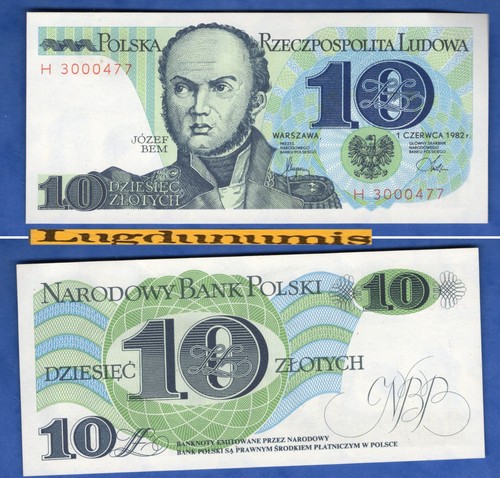 Pologne zlotych 6 1982 - 10,