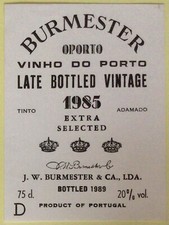 BURMESTER - ÉTIQUETTE VINHO DO PORTO - MILLÉSIME 1985 - #8104