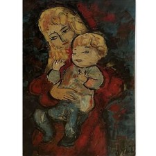 D’ANTY Henry (1910-1998) «Femme&enfant» Huile/Toile Signée 55x33 cm