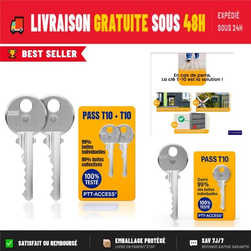 Clé pass ptt t10 - lot, de