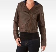 Veste Cuir À Capuche