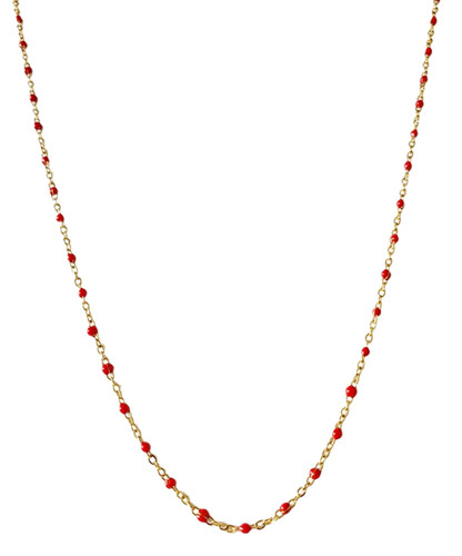 Collier perles résine rouge - collier,