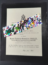 Faire-part décès, Mme Deloche née Poulet, 1820-1898, Soissons, Aisne