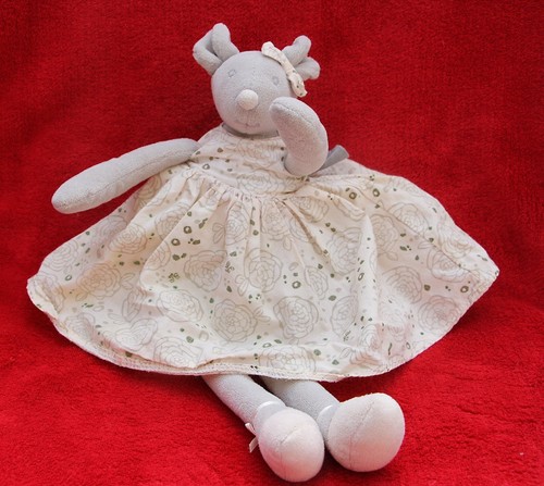 Doudou souris grise robe - grise,