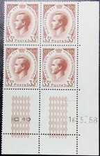 MONACO : COIN DATE bloc de 4 neuf ** Yt 426A Prince Rainier III, portrait