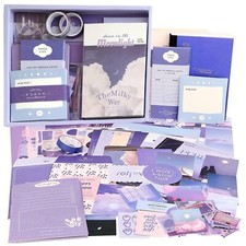 Kit d'accessoires de Scrapbooking de 155 Pièces Esthétique Bullet Journal Scr...