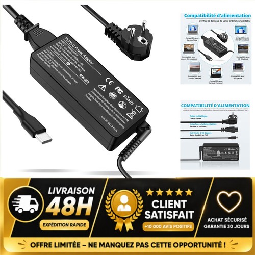 Chargeur usb 65w pour pc - 65w,
