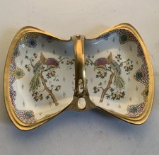 Panier  Art Nouveau  Porcelaine Limoges Massaloux Decor Polychrome Oiseaux