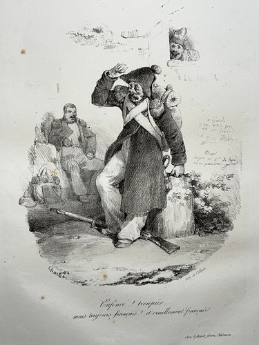 Enfonce troupier lithographie - troupier,