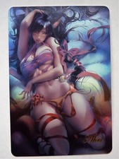 CARTE SEXY GIRL BEAUTY MANGA ANIME MINT HOLO BRILLANTE League of Legends Ahri