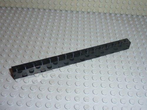 Lego black brick 1x16 ref - black,