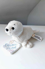Peluche/Doudou Phoque/Otarie Blanc Crème 23cm - National Geographic Géographique